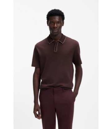 Luxury cotton polo shirt with contrast trim