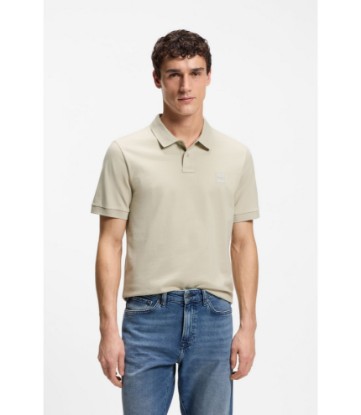 Stretch-cotton slim-fit polo shirt with logo patch