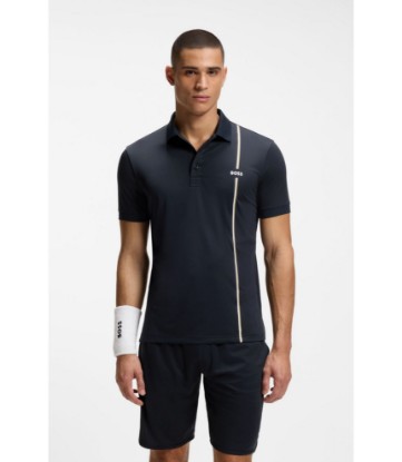 Active quick-dry polo shirt with signature stripe