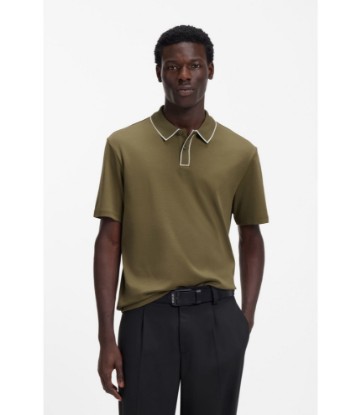 Luxury cotton polo shirt with contrast trim