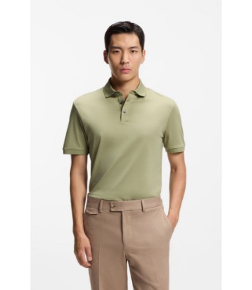 Regular-fit polo shirt in mercerized Italian cotton