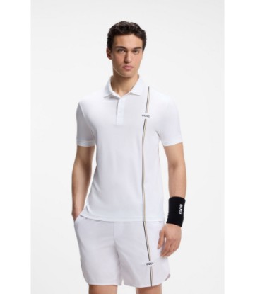 Active quick-dry polo shirt with signature stripe