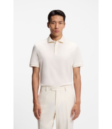 Regular-fit polo shirt in mercerized Italian cotton