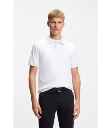 Stretch-cotton slim-fit polo shirt with logo patch