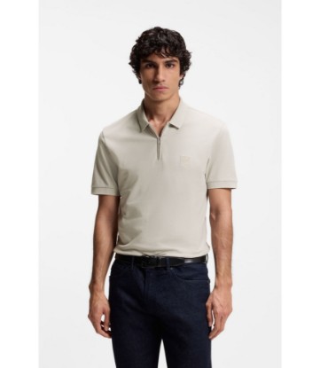 Stretch-cotton slim-fit polo shirt with logo patch