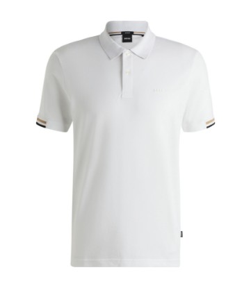 Rubberised-logo polo shirt in mercerised cotton