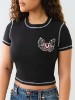 FLATLOCK WINGED CRYSTAL LOGO BABY TEE