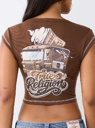 CRYSTAL ICE CREAM RIBBED NOTCH TEE