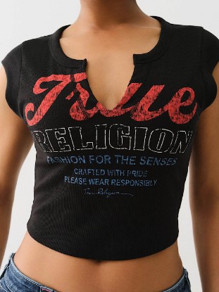 VINTAGE LOGO V NOTCH BABY TEE