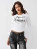 CRYSTAL SIDE RUCHED BABY LONG SLEEVE TEE