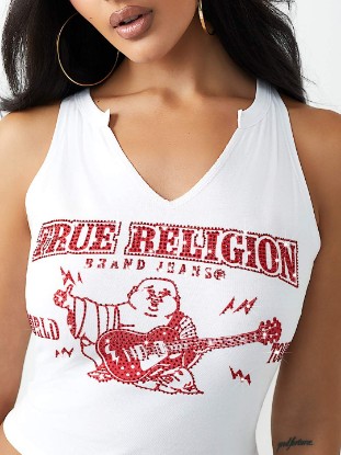 ROCK BUDDHA NOTCH HALTER TANK TOP