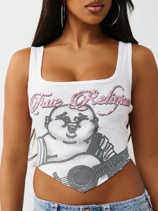 CRYSTAL HANDKERCHIEF TANK TOP