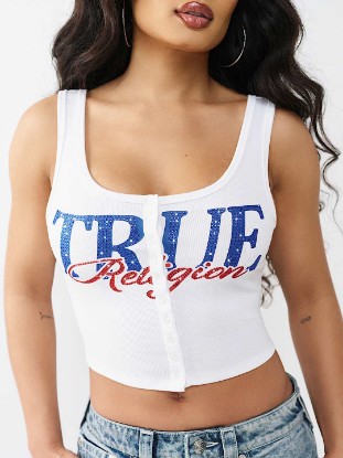 BUTTON-UP RIBBED TANK TOP