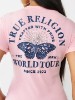 BUTTERFLY LOGO V-NECK TEE