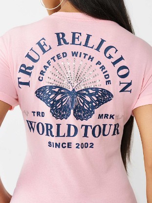 BUTTERFLY LOGO V-NECK TEE