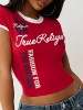 SPORTY CONTRAST CAP SLEEVE BABY TEE