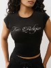 VELOUR CRYSTAL LOGO BABY TEE