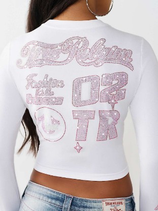 CRYSTAL SPORTY LONG SLEEVE BABY TEE