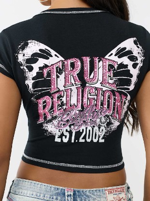 CRYSTAL WING NOTCH BABY TEE