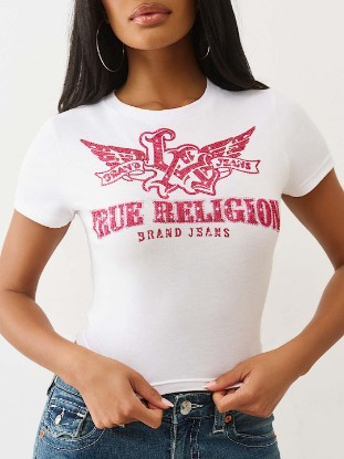 CRYSTAL WINGED LOGO BABY TEE