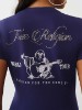 CRYSTAL BUDDHA V NECK TEE