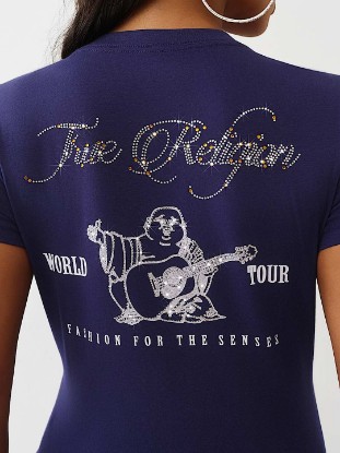 CRYSTAL BUDDHA V NECK TEE