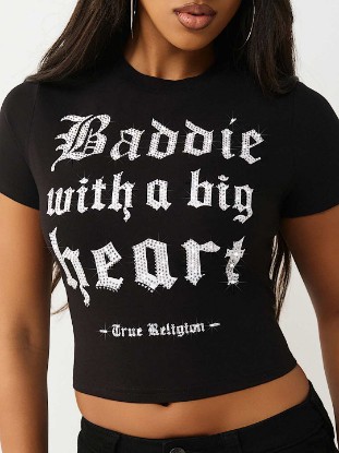 CRYSTAL BADDIE SLOGAN BABY TEE