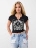 RAGLAN CAP SLEEVE SIDE RUCHED TEE