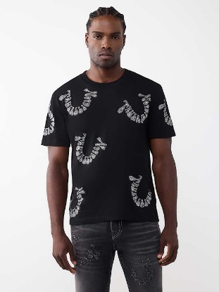 WARPED LOGO RHINESTONE HEAVYWEIGHT TEE