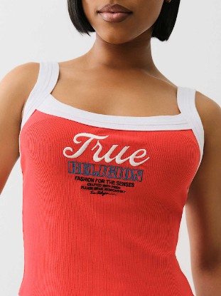 EMBROIDERED CROPPED RINGER TANK