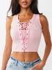 APPLIQUÉ LACE-UP TANK