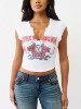 DISTRESSED BUDDHA CRYSTAL  V-NOTCH TEE