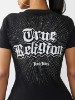 CRYSTAL LOGO V-NECK TEE