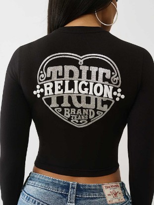 GLITTER PUFF PRINT HERITAGE LONG SLEEVE BABY TEE