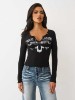 RIBBED V NOTCH LONG SLEEVE TEE