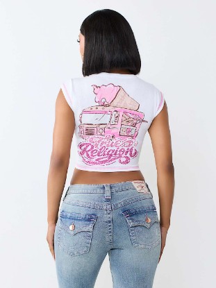 CRYSTAL ICE CREAM RIBBED NOTCH TEE