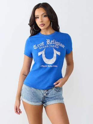 CRYSTAL HORSESHOE CREWNECK TEE