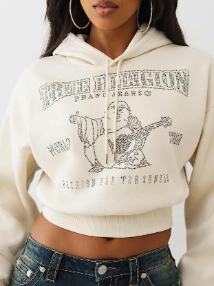 CRYSTAL LOGO SHRUNKEN HOODIE