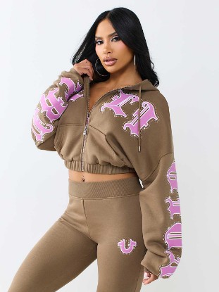 CRYSTAL RELAXED GIRLFRIEND ZIP HOODIE