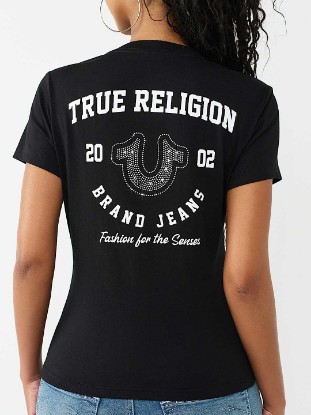CRYSTAL HORSESHOE V-NECK TEE