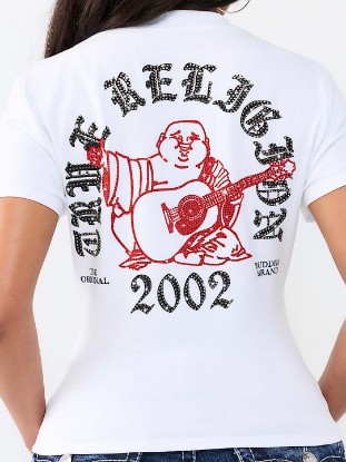 CRYSTAL LOW PLUNGE V-NECK TEE