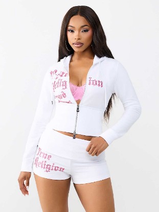 CRYSTAL TIGHT ZIP HOODIE