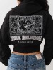 BUDDHA RUCHED SLEEVE ZIP HOODIE