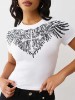 CRYSTAL WING SHORT SLEEVE BABY TEE