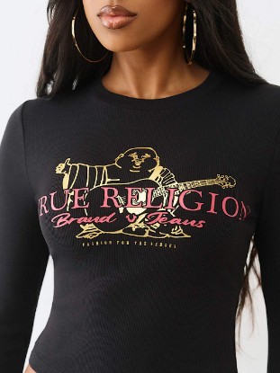 BUDDHA RIBBED LONG SLEEVE  BABY TEE
