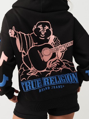 PUFF-PRINT BOYFRIEND ZIP HOODIE