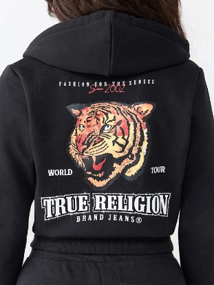 TIGER SHRUNKEN ZIP HOODIE