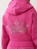CRYSTAL CROWN RELAXED CROPPED HOODIE