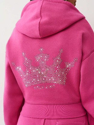 CRYSTAL CROWN RELAXED CROPPED HOODIE