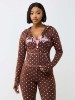 POLKA DOT FITTED ZIP HOODIE